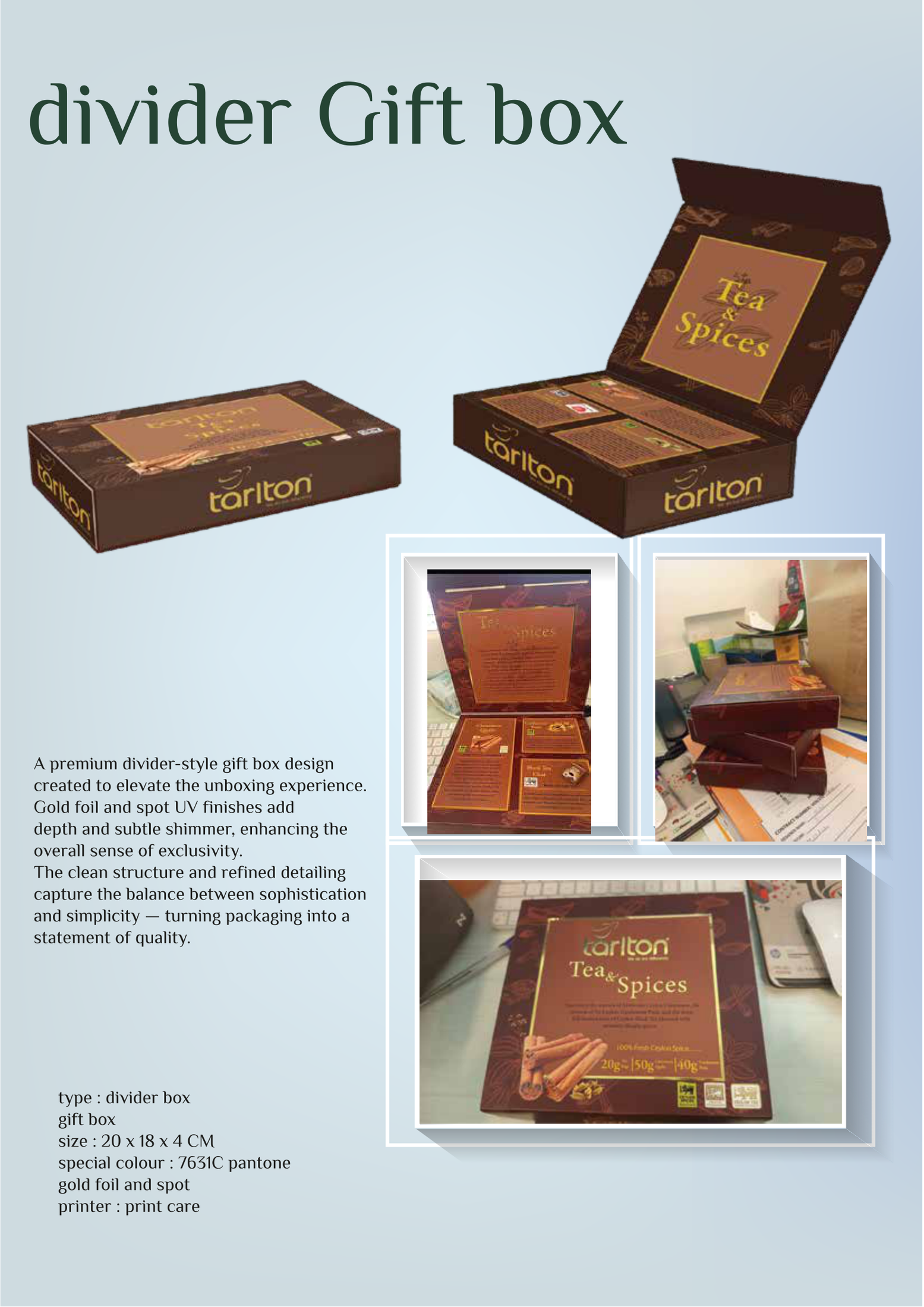 Tarlton Tea & Spices Divider Gift Box